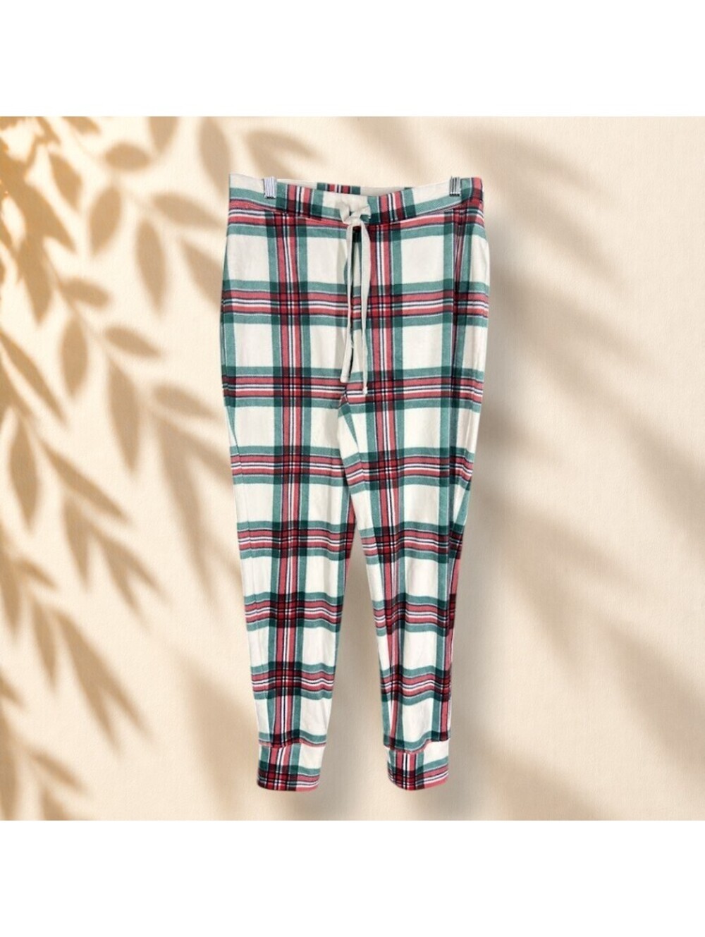 Rachel Zoe Pajama Pants Men S Small White Plaid Drawstring Sleepwear Skinny